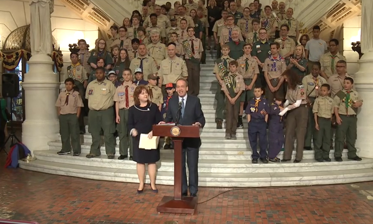 Boys Scouts From Across the State Descend Upon the Capitol (HARRISBURG) – Today, approximately 100 Boy Scouts and leaders from across the Commonwealth gathered at the state Capitol Building to mark the first annual Boy Scout Day at the Capitol.